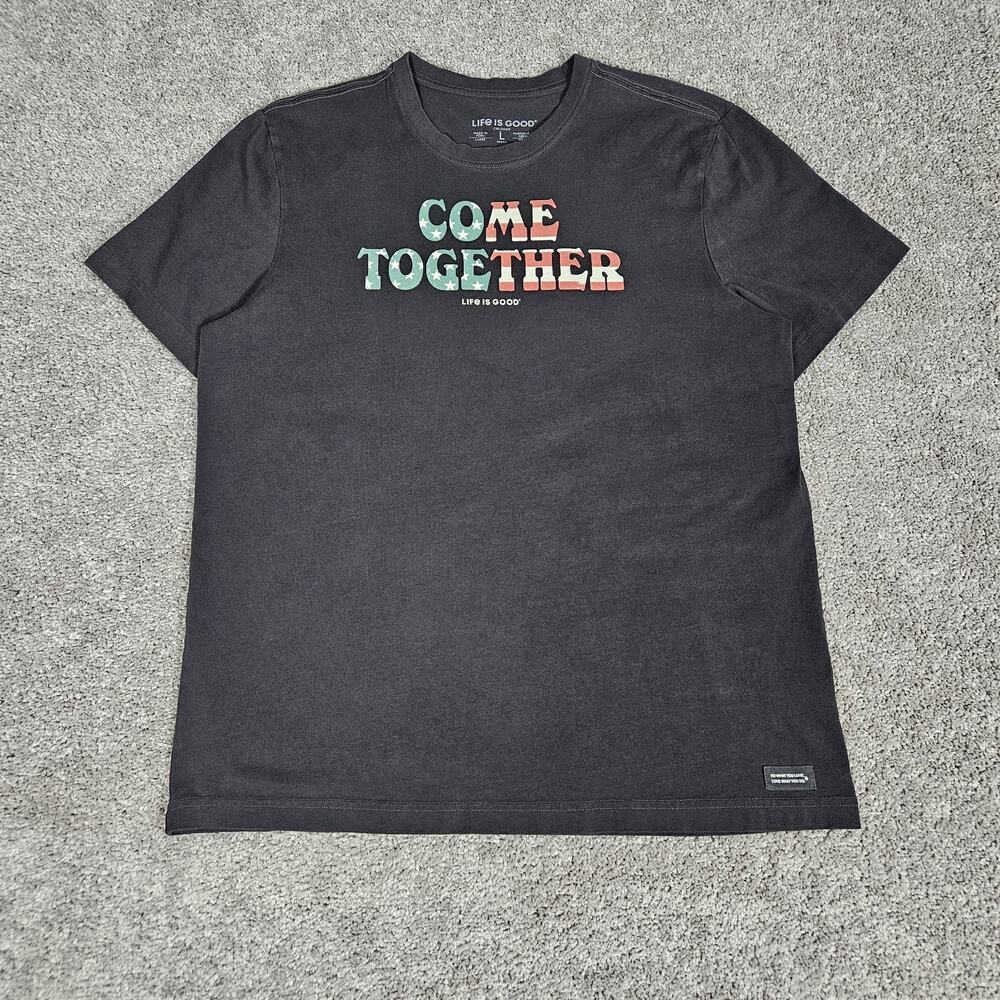 Life Is Good T-Shirt Mens Large Gray Crusher Tee Come Together Casual Normcore